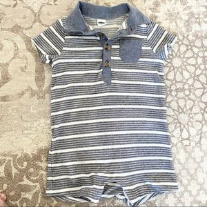 Old Navy 6-12 mo baby boy romper blue & white